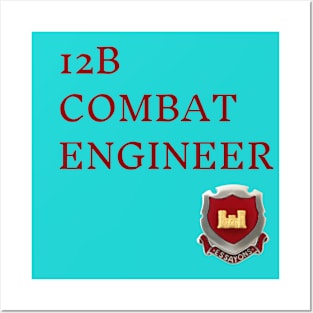 12B Combat Engineer text Posters and Art